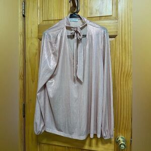 Gorgeous Kate Kasin ballerina pink sheen blouse size 2X